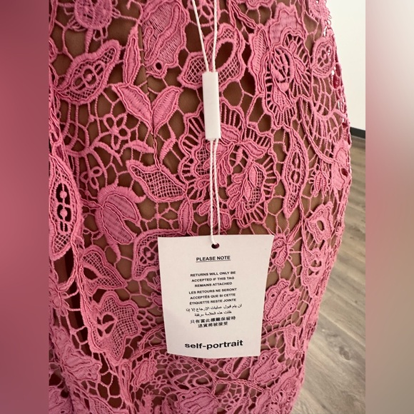 Self-portrait pink lace Midi dress - Picture 4 of 6
